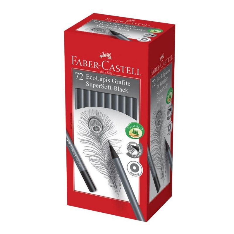 LAPIS PRETO N.2 SUPER SOFT REDONDO FABER-CASTELL - REF. 907SOFT - CAIXA COM 72 UNIDADES