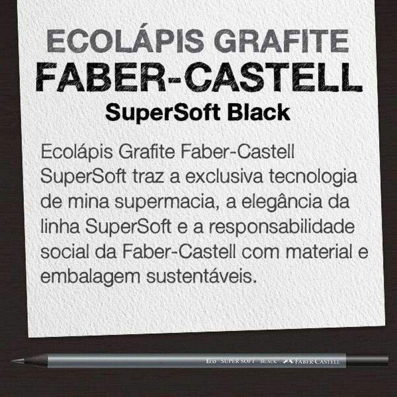 LAPIS PRETO N.2 SUPER SOFT REDONDO FABER-CASTELL - REF. 907SOFT - CAIXA COM 72 UNIDADES
