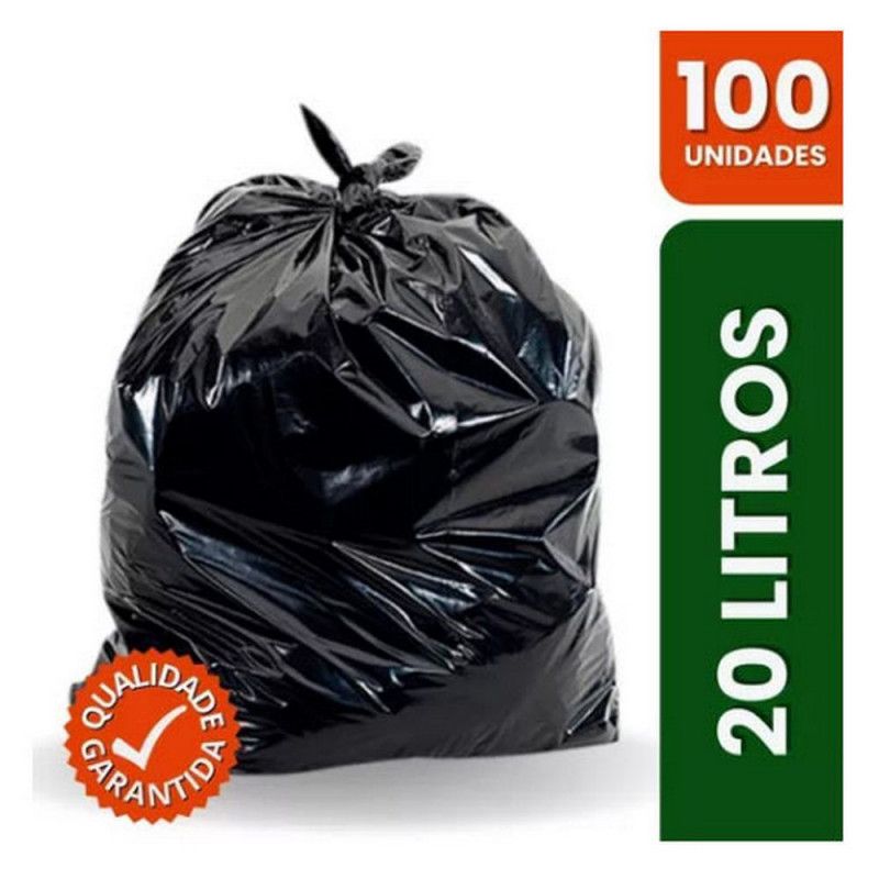 SACO PARA LIXO 20 LITROS PRETO - REF. 00636 - 1 PACOTE COM 2KG