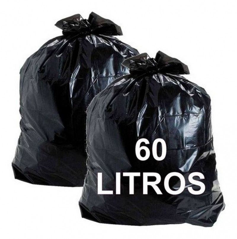 SACO PARA LIXO 60 LITROS 4KG PRETO - REF. 00083 - 1 PACOTE 