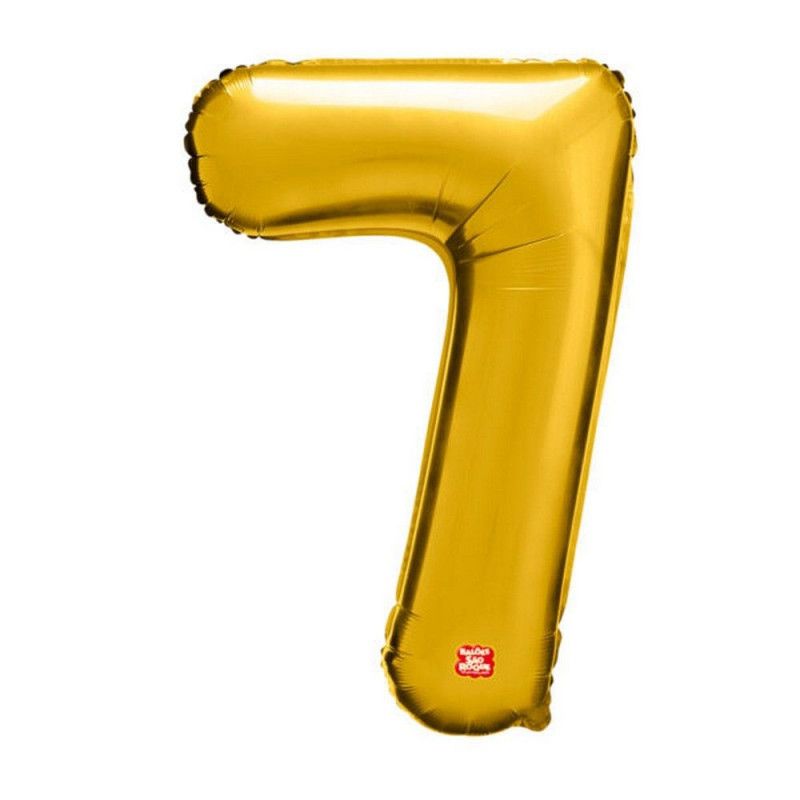 BALAO METALIZADO 70CM NUMERO 7 DOURADO SAO ROQUE - 1 UNIDADE