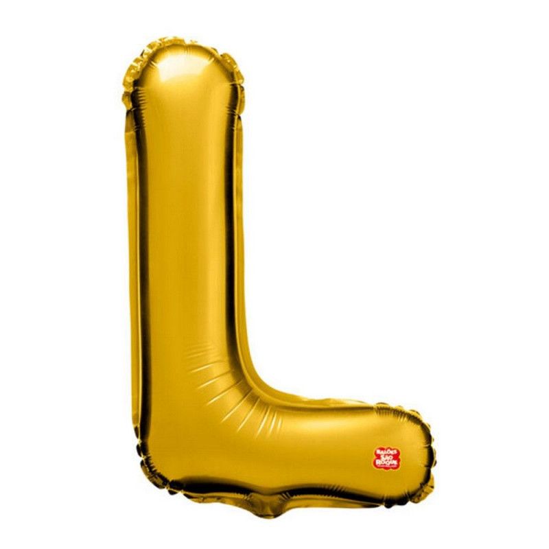 BALAO METALIZADO 70CM LETRA L DOURADO SAO ROQUE - 1 UNIDADE