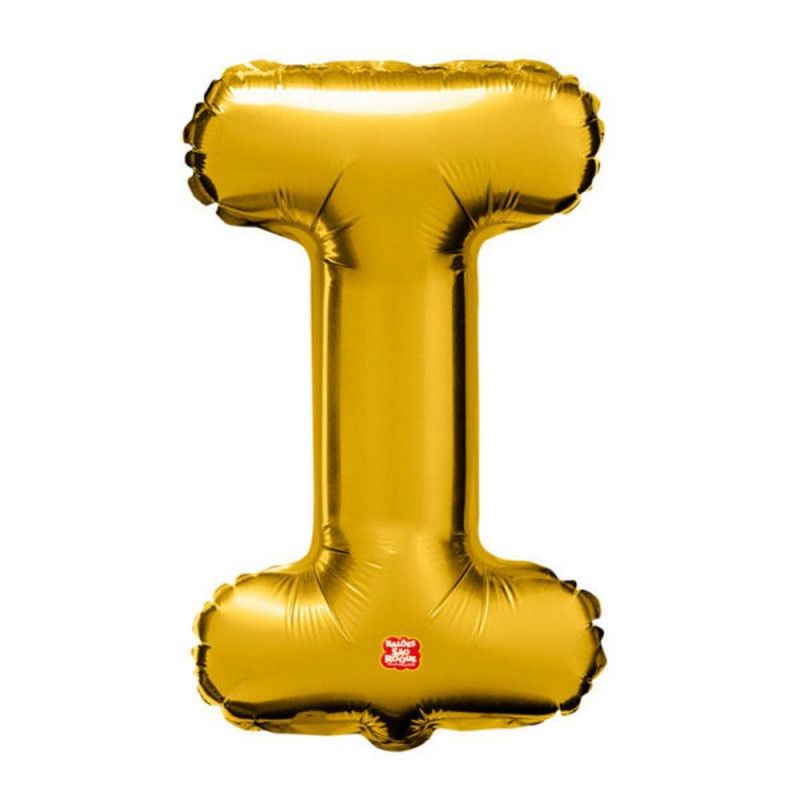 BALAO METALIZADO 70CM LETRA I DOURADO SAO ROQUE - 1 UNIDADE