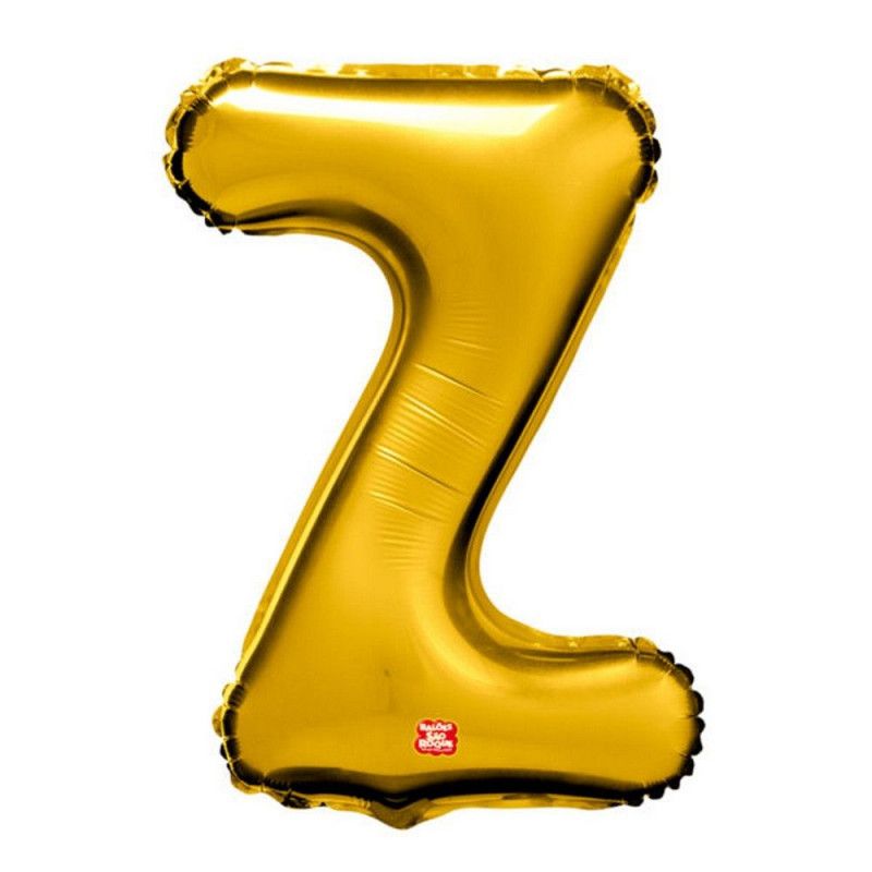 BALAO METALIZADO 70CM LETRA Z DOURADO SAO ROQUE - 1 UNIDADE