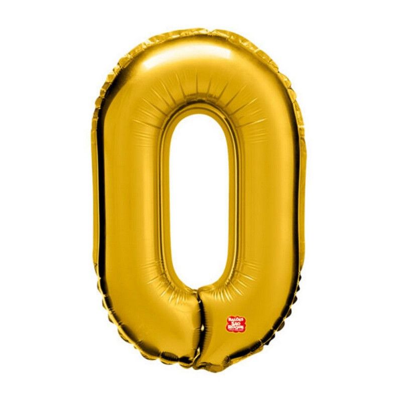 BALAO METALIZADO 70CM LETRA O DOURADO SAO ROQUE - 1 UNIDADE