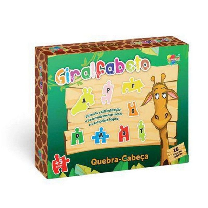 QUEBRA CABECA GIRALFABETO 26 PECAS AQUARELA - REF. 117 MDF - 1 UNIDADE
