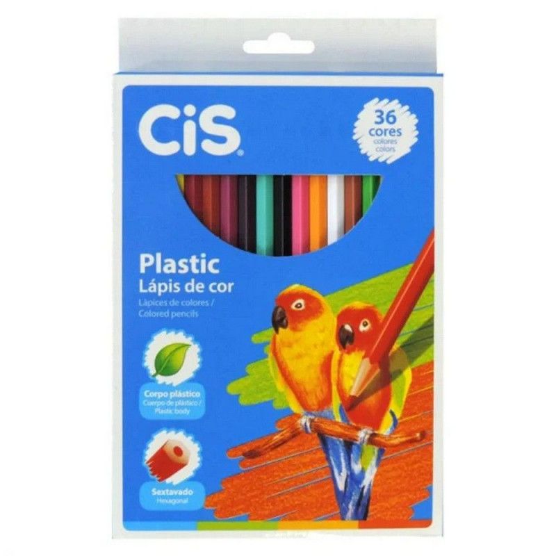 LAPIS 36 CORES PLASTIC SEXTAVADO CIS - PACOTE COM 6 UNIDADES