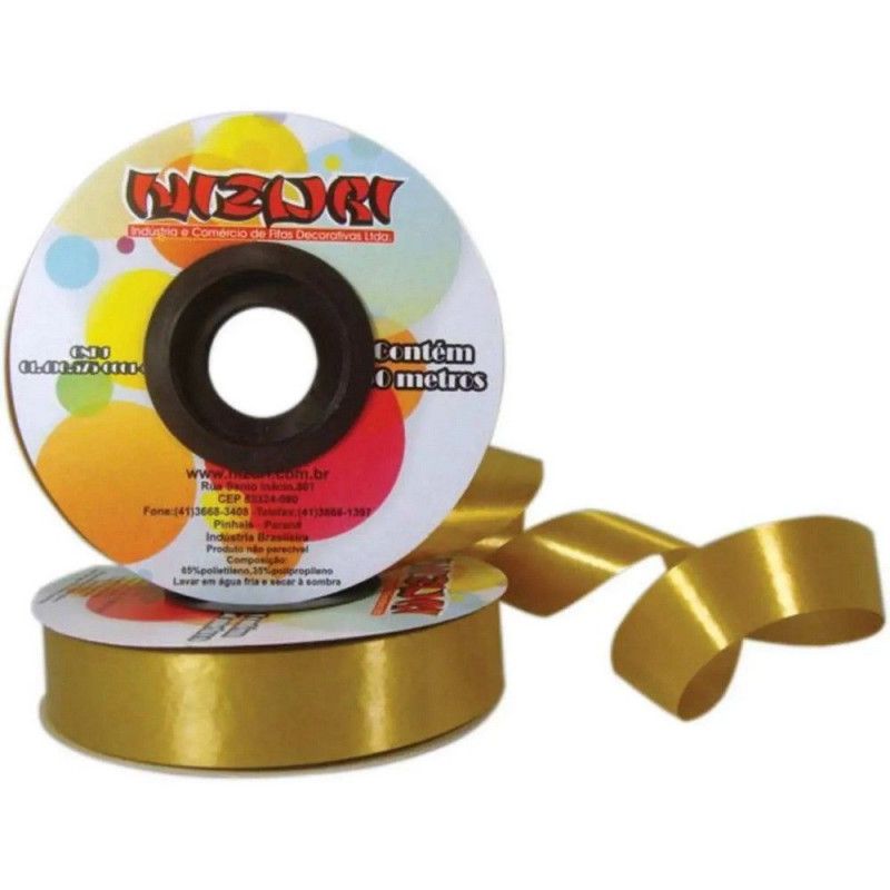 FITA PLASTICA 21MMX50M NIZURI - REF. 11 DOURADO - 1 UNIDADE