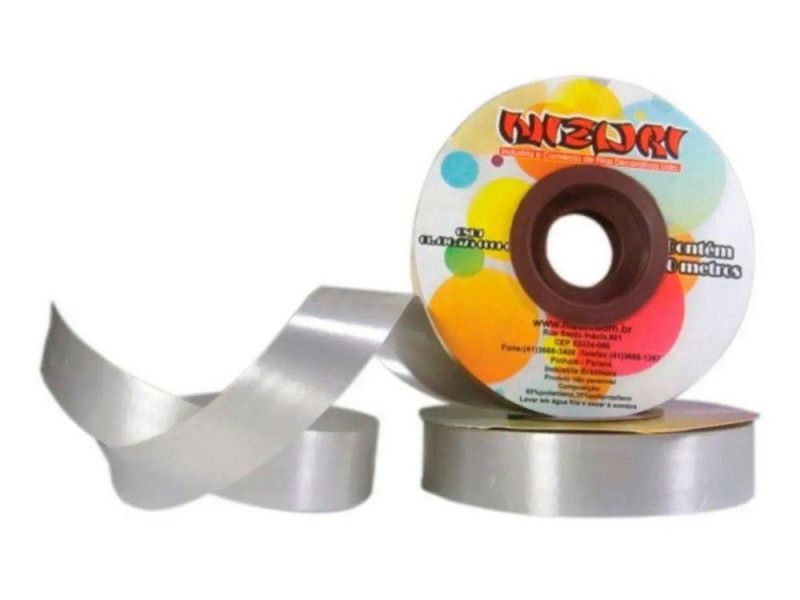 FITA PLASTICA 21MMX50M NIZURI - REF. 10 PRATA - 1 UNIDADE