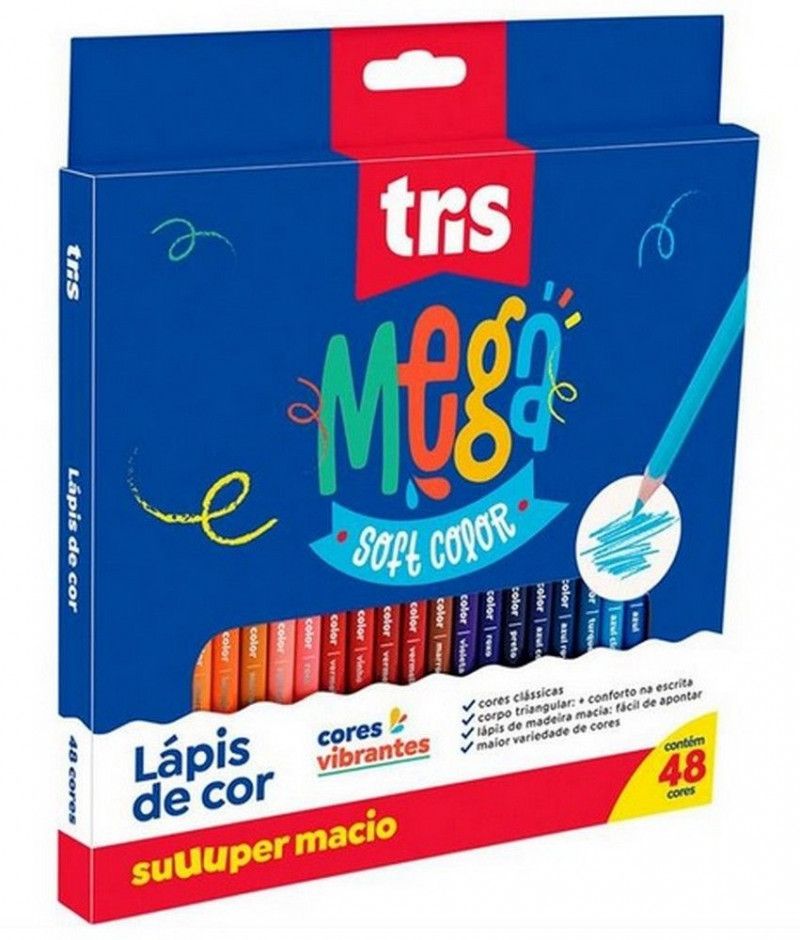 LAPIS 48 CORES MEGA SOFT TRIS - REF. 614960 - 1 UNIDADE