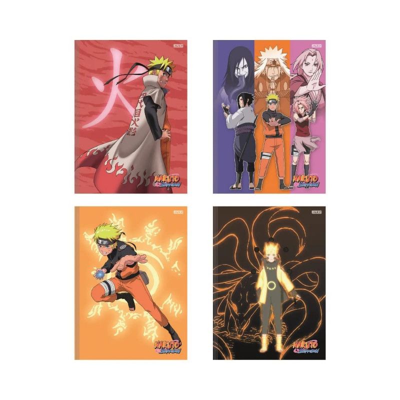 CADERNO BROCHURAO CAPA DURA 80 FOLHAS NARUTO SAO DOMINGOS - REF. 223074 - PACOTE COM 5 UNIDADES