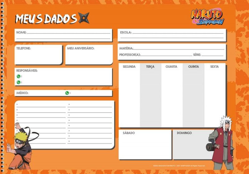 CADERNO CARTOGRAFIA CAPA DURA 60 FOLHAS NARUTO SAO DOMINGOS - REF. 233319 - PACOTE COM 5 UNIDADES