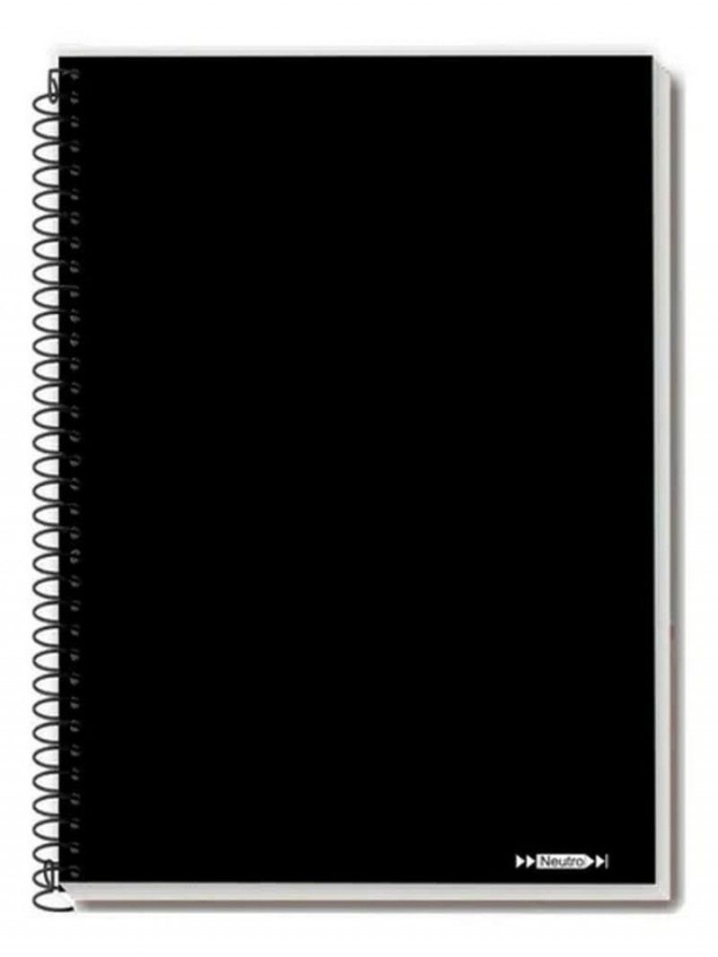 CADERNO 1 MATERIA 96FL NEUTRO PRETO TAMOIO - REF. 2581 - PACOTE COM 4 UNIDADES