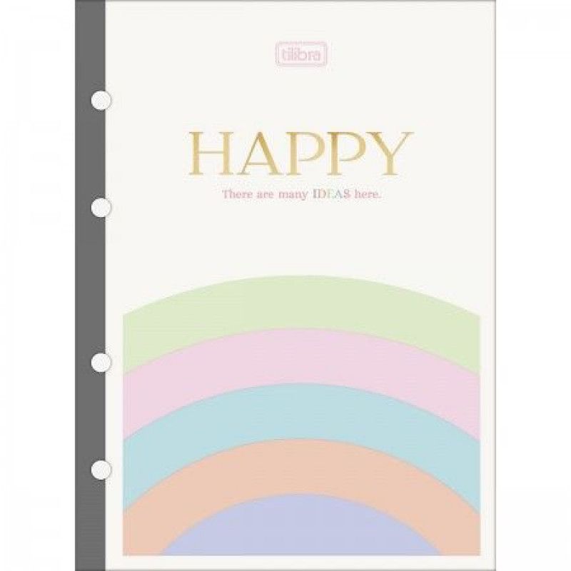 BLOCO PARA FICHARIO 80 FOLHAS COLEGIAL HAPPY TILIBRA - REF. 31023 - PACOTE COM 4 UNIDADES