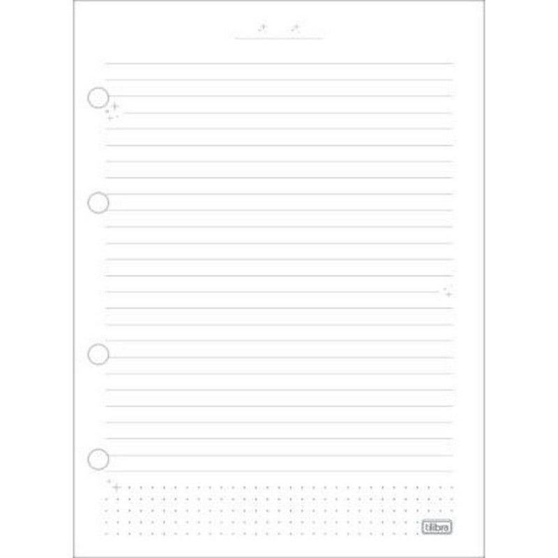 BLOCO PARA FICHARIO 80 FOLHAS COLEGIAL CAPRICHO TILIBRA - REF. 31948 - PACOTE COM 4 UNIDADES