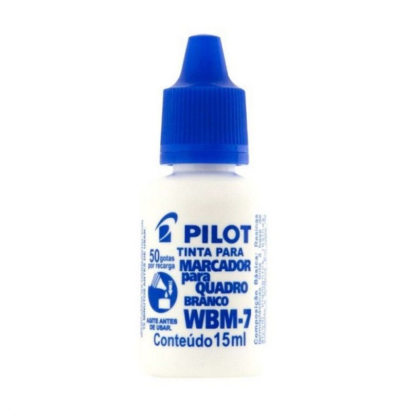 TINTA REABASTECEDOR QUADRO BRANCO 15ML WBM-7 PILOT - REF. WBM-7 AZUL - CAIXA COM 12 UNIDADES