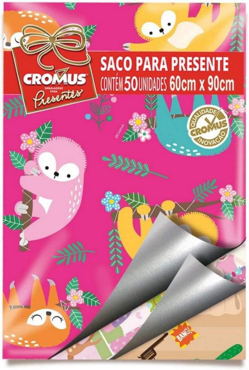 SACO 60X90CM METAL SORTIDO INFANTIL CROMUS - REF. 99003137 - PACOTE COM 25 UNIDADES