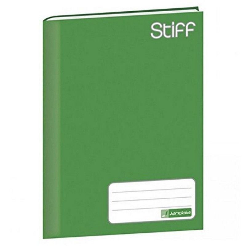 CADERNO BROCHURAO CAPA DURA 48 FOLHAS VERDE STIFF JANDAIA - REF. 00058 VD - PACOTE COM 10 UNIDADES