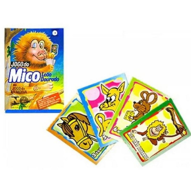 JOGO DO MICO/MEMORIA 18 CARTAS MINITOYS - REF. 0225 - PACOTE COM 2 UNIDADES