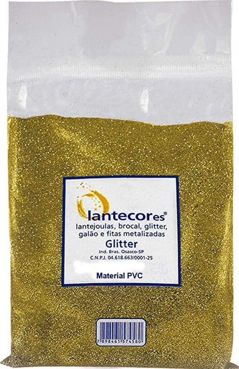 GLITTER 500G PVC LANTECOR - OURO - 1 PACOTE