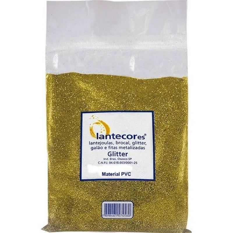 GLITER 500G PVC LANTECOR - REF. OURO - 1 UNIDADE