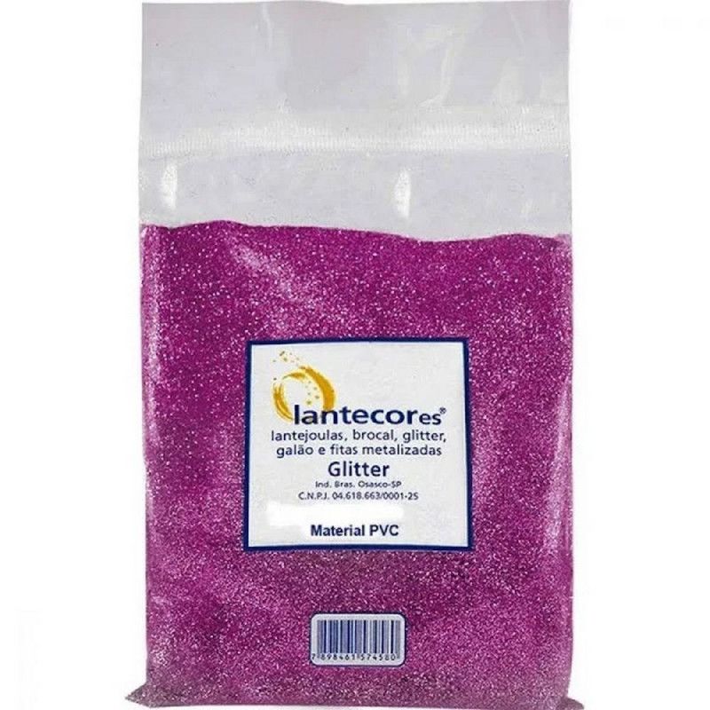 GLITER 500G PVC LANTECOR - REF. PINK - 1 UNIDADE