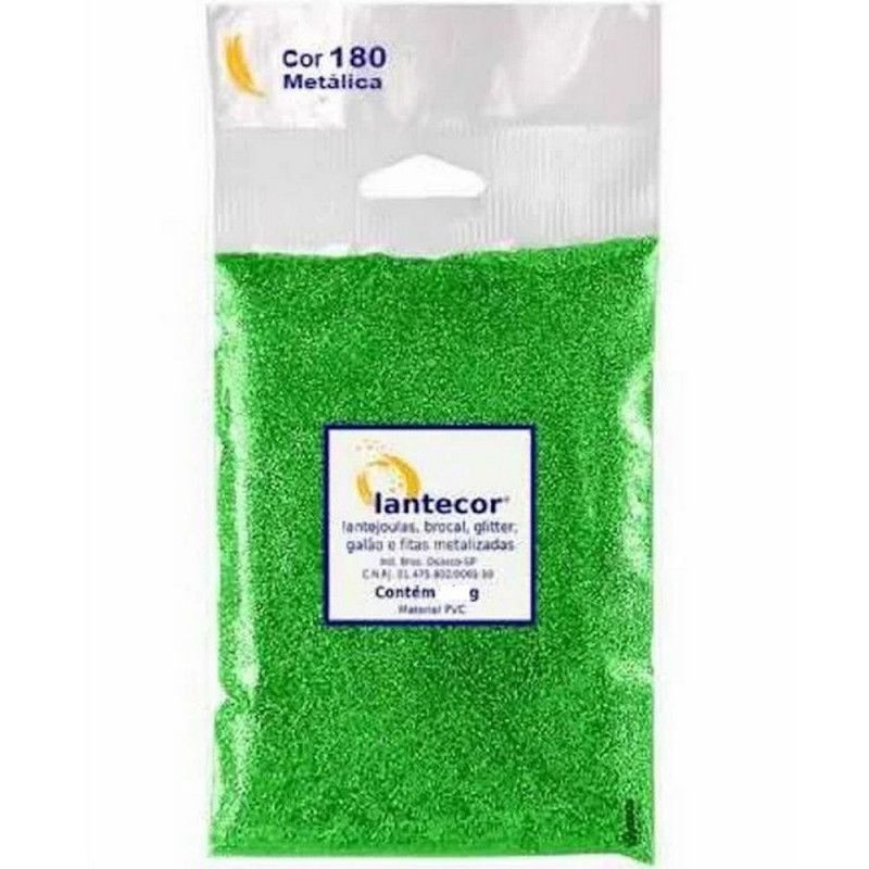 GLITER 500G PVC LANTECOR - REF. VERDE LIMAO - 1 UNIDADE