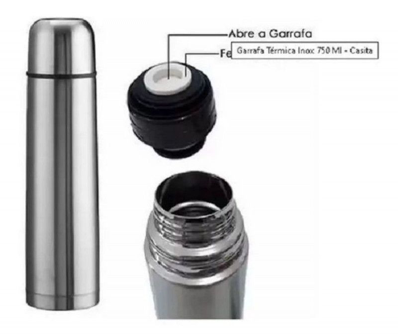 GARRAFA 750ML INOX - REF. CA12061 - 1 UNIDADE