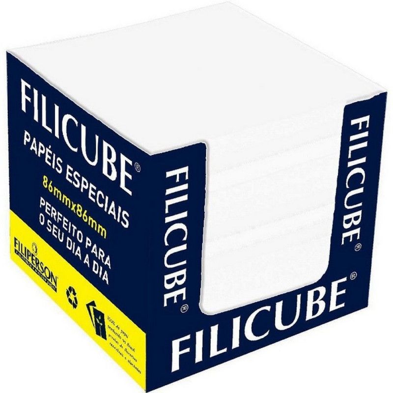 BLOCO DE ANOTACAO COM 650 FOLHAS FILICUBE BRANCO 86X86MM FILIPERSON - REF. 00771 - 1 UNIDADE