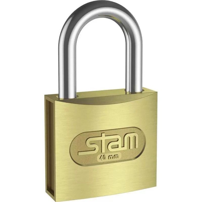 CADEADO 40MM ZAMAC LATONADO STAM - 40MM - 1 UNIDADE