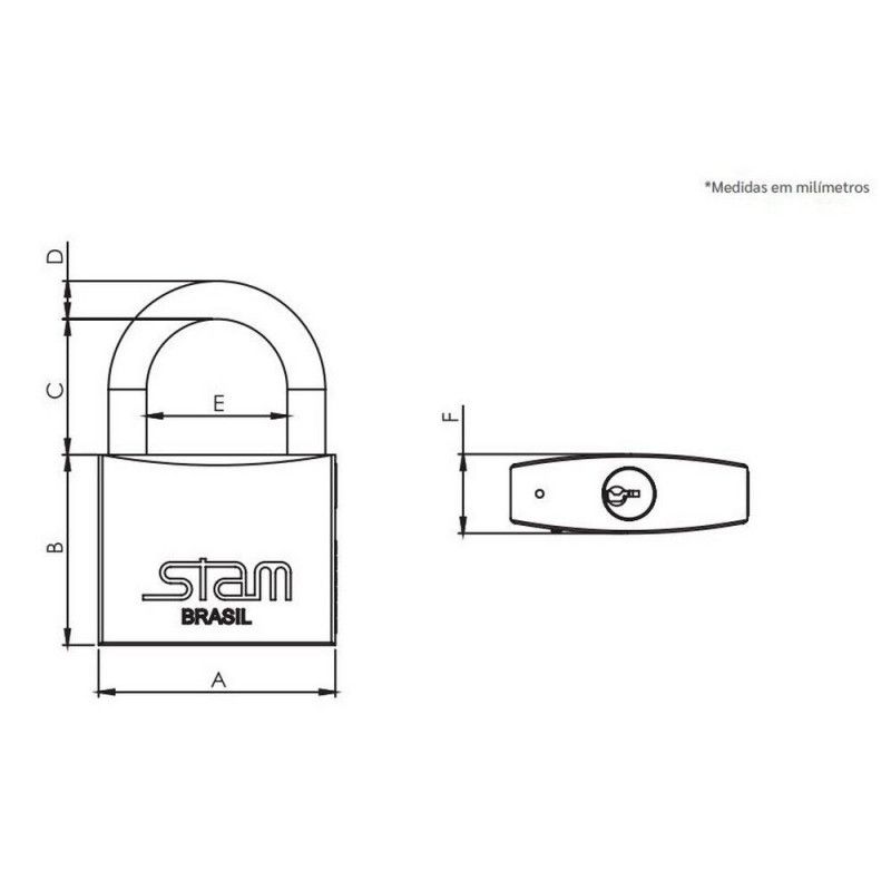 CADEADO 40MM LATAO MACICO STAM - 40MM - 1 UNIDADE