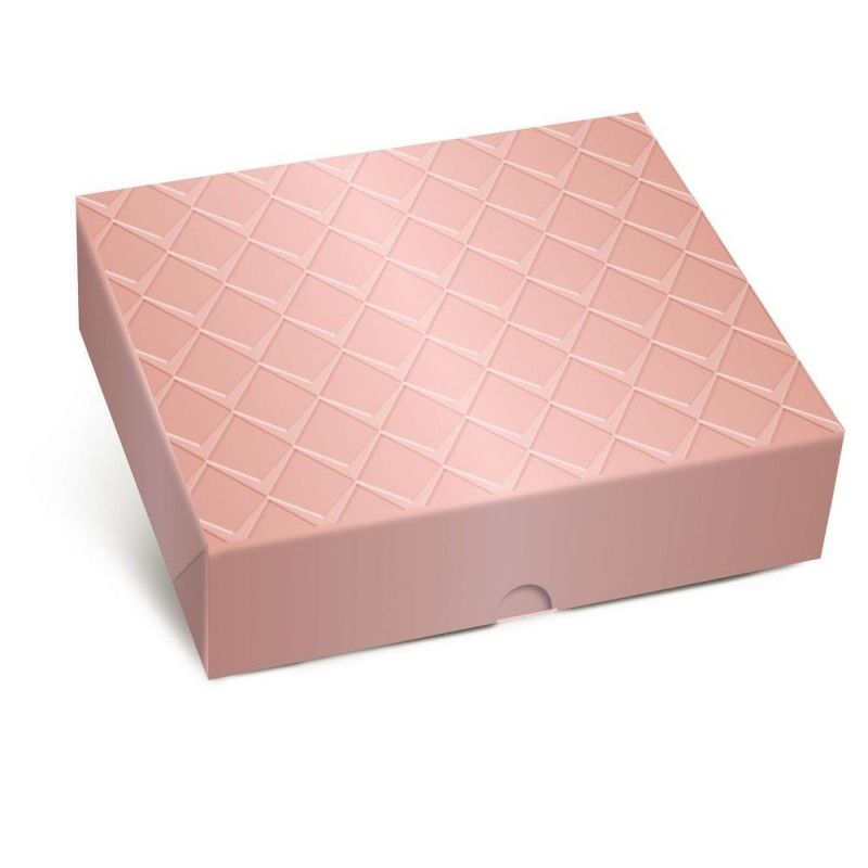 CAIXA PARA PRESENTE RETANGULAR TAMP/FUNDO ROSE GOLD P 17X13,5CM - REF. 13003985 - PACOTE COM 10 UNIDADES