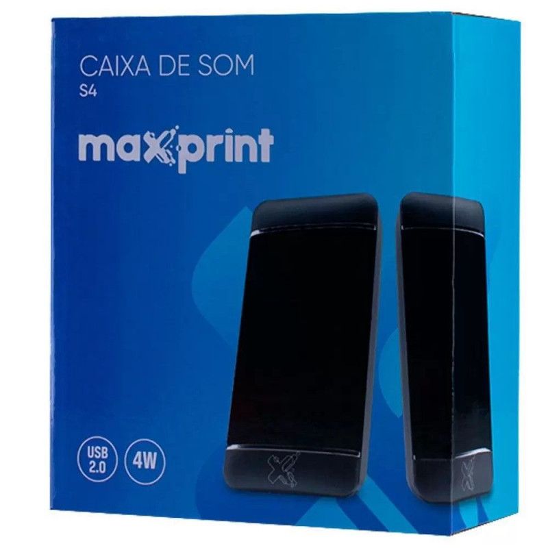 CAIXA DE SOM 5W MULTIMIDIA PARA PC E NOTEBOOK MAXPRINT - REF. S5 - 1 UNIDADE