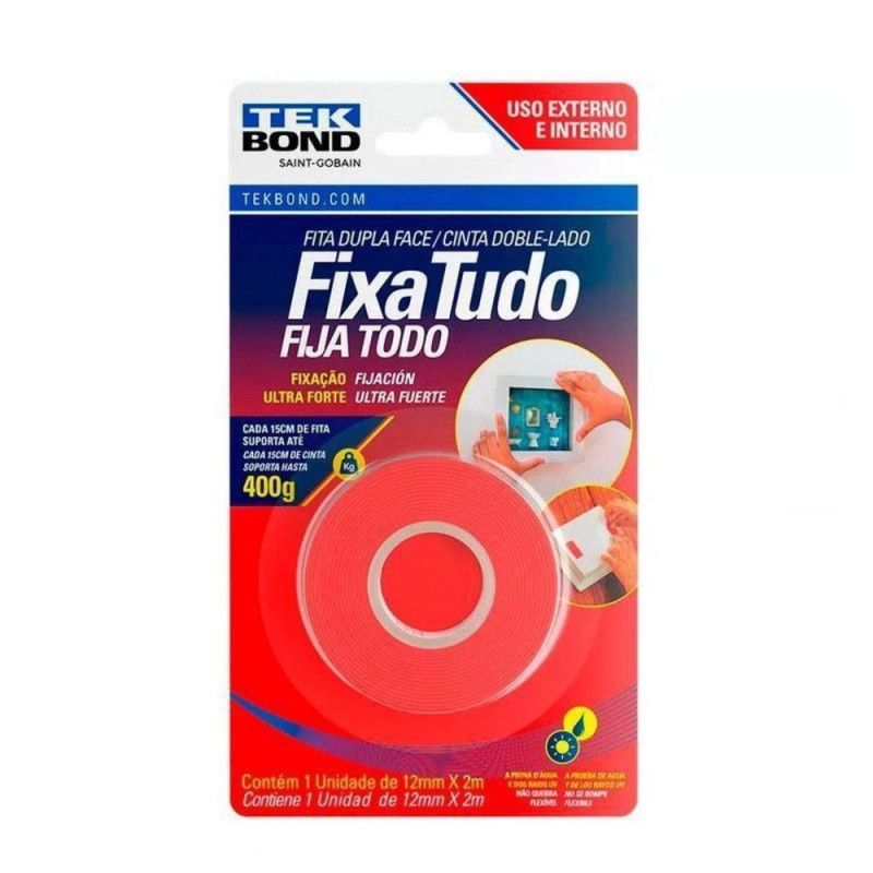 FITA DUPLA FACE 12MMX2M EXTERNO TEK BOND - REF. 21131012202 - 1 UNIDADE