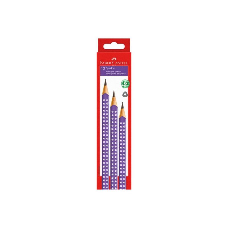 LAPIS PRETO ECO TRIANGULAR SPARKLE FABER-CASTELL - REF. SPKLI - PACOTE COM 72 UNIDADES