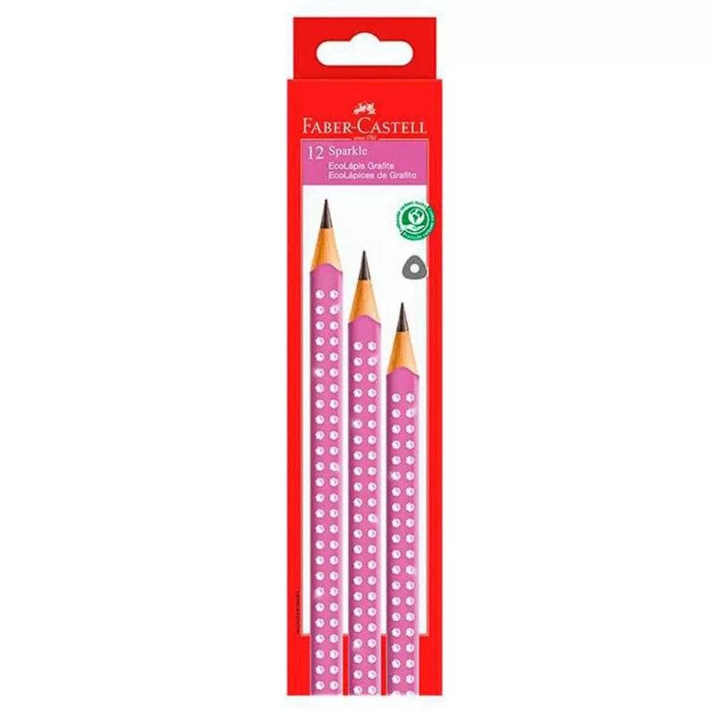 LAPIS PRETO ECO TRIANGULAR SPARKLE FABER-CASTELL - REF. SPKRS - CAIXA COM 12 UNIDADES