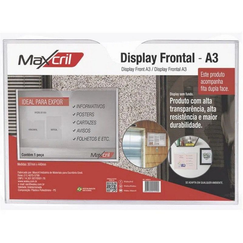 QUADRO MULTIUSO A3 DISPLAY OFFICE WALEU - REF. 10090014 - 1 UNIDADE