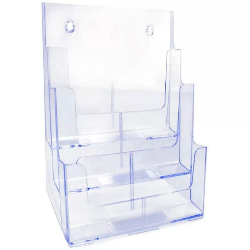 ORGANIZADOR ESCRITORIO VERTICAL TRIPLO CRISTAL - REF. 10170032 - 1 UNIDADE