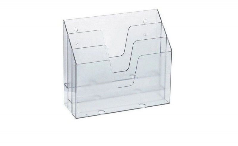 ORGANIZADOR ESCRITORIO HORIZONTAL TRIPLO CRISTAL - REF. 10170008 - 1 UNIDADE