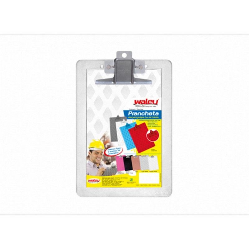 PRANCHETA ACRILICA 1/2 OFICIO METAL CRISTAL WALEU - REF. 10260008 - 1 UNIDADE