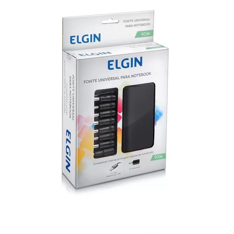 CARREGADOR NOTEBOOK 10 PINOS UNIVERSAL ELGIN - REF. 46RFTE90W000 - 1 UNIDADE
