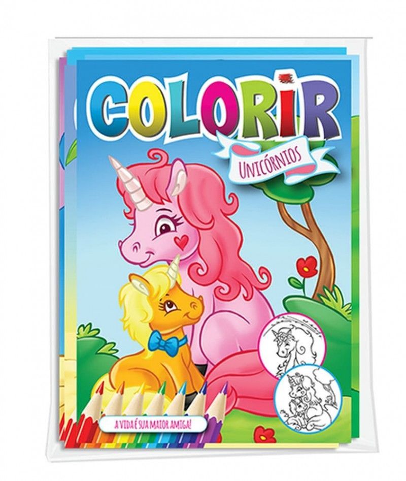 LIVRO COLORIR UNICORNIOS BICHO ESPERTO - PACOTE COM 8 UNIDADES