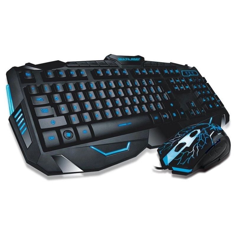 TECLADO E MOUSE COMBO GAMER COM FIO MULTILASER - REF. TC195 - 1 UNIDADE