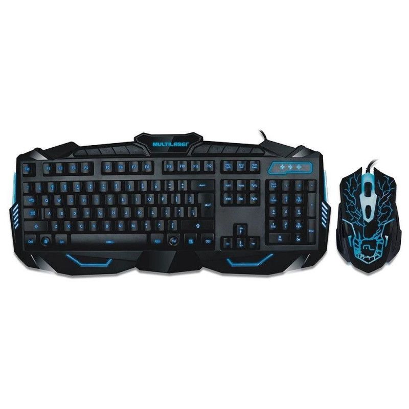 TECLADO E MOUSE COMBO GAMER COM FIO MULTILASER - REF. TC195 - 1 UNIDADE