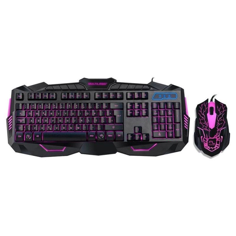 TECLADO E MOUSE COMBO GAMER COM FIO MULTILASER - REF. TC195 - 1 UNIDADE