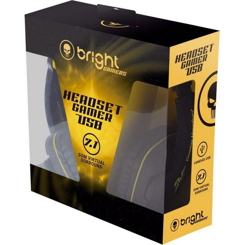 FONE DE OUVIDO HEADSET GAMER USB 7.1 0354 BRIGHT - REF. 0354 - 1 UNIDADE