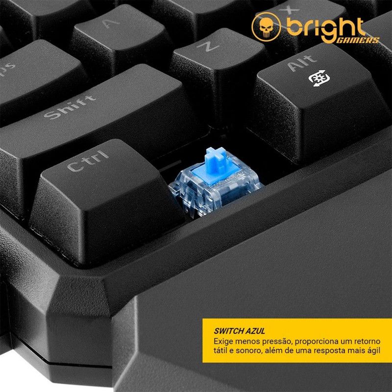 TECLADO MECANICO GAMER 1 MAO GTC563 BRIGHT - REF. GTC563 - 1 UNIDADE