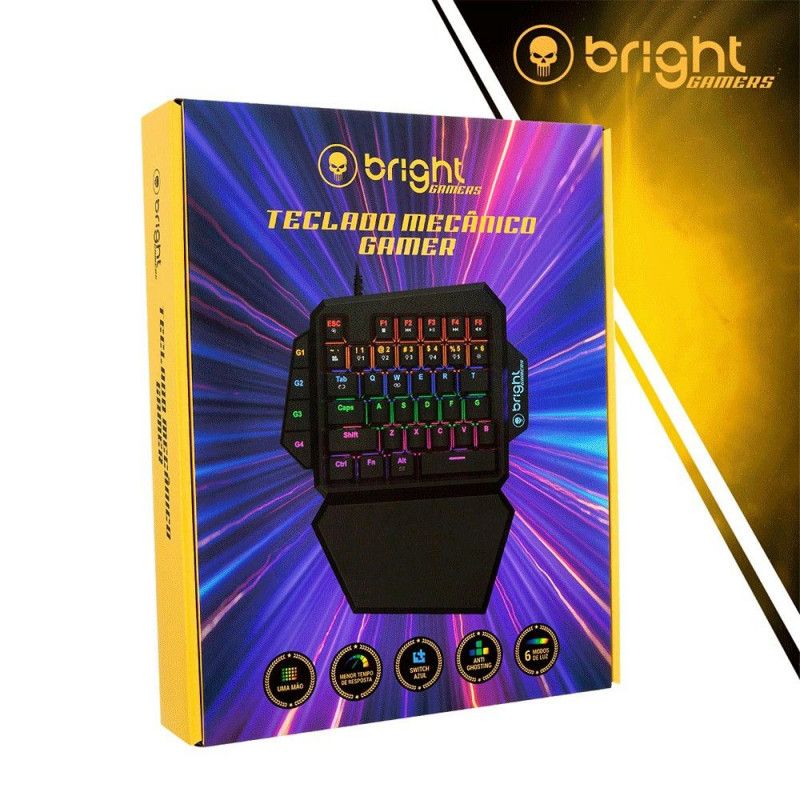 TECLADO MECANICO GAMER 1 MAO GTC563 BRIGHT - REF. GTC563 - 1 UNIDADE