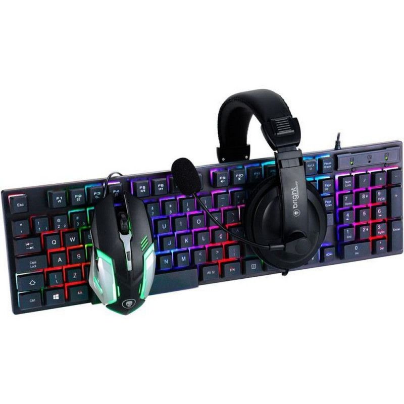 TECLADO/MOUSE/HEADSET GAMER COMBO 3 BRIGHT - REF. 0543 - 1 UNIDADE