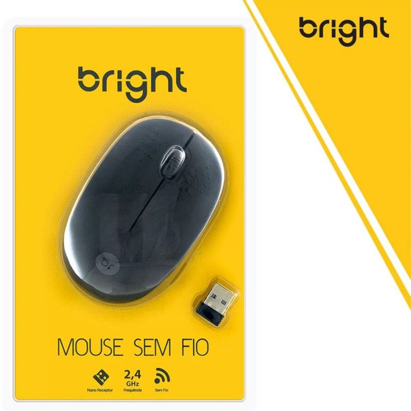 MOUSE SEM FIO 0404 PRETO BRIGHT - REF. 0404 - 1 UNIDADE